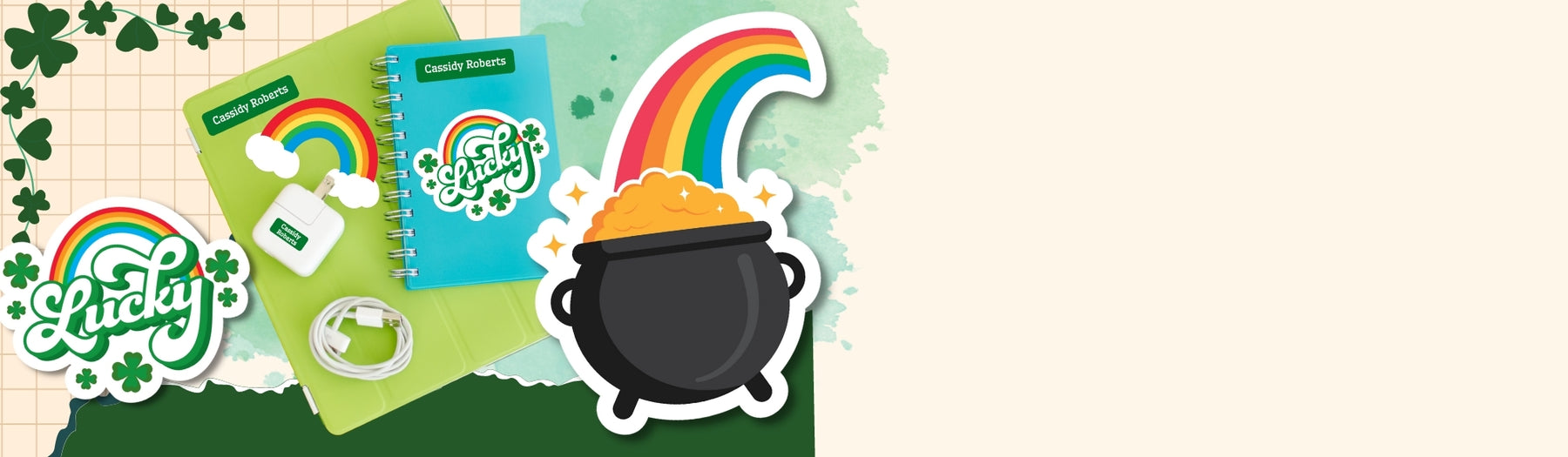 Rainbow & Pot Of Gold Sticker