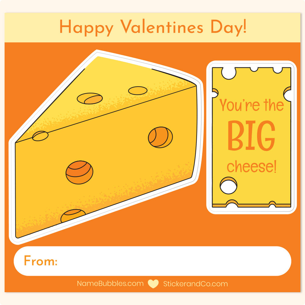 Big Cheese Valentines Exchange Sticker Cards Sticker & Co