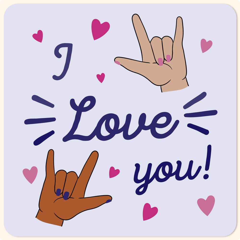 5in x 5in Heart Hand ASL I Love You Vinyl Sticker