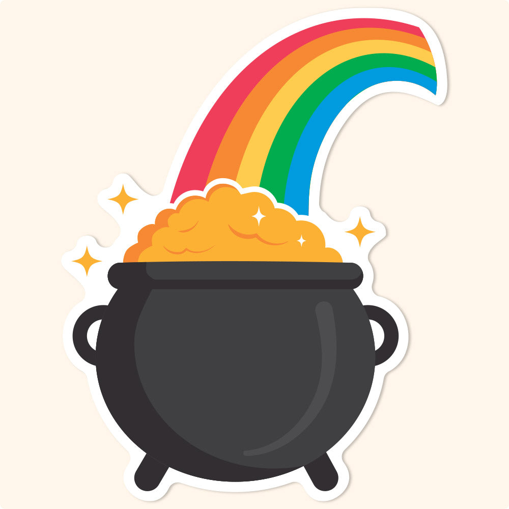 Rainbow & Pot Of Gold Sticker